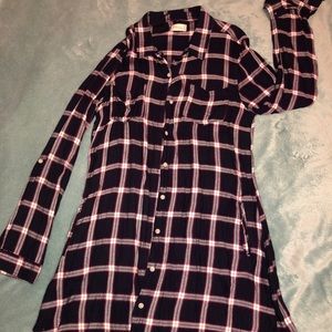 Altar’d State Plaid Navy Dress (Great Condition)